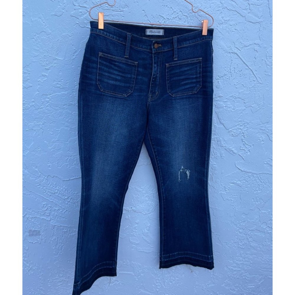 Madewell jeans Cali Demi Boot Womens Two Front Patch Pocket Denim Blue Sz 30